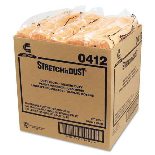 Chicopee Stretch 'n Dust Cloths, 11 5/8 x 24, Yellow, 40 Cloths/Pack, 10 Packs/Carton