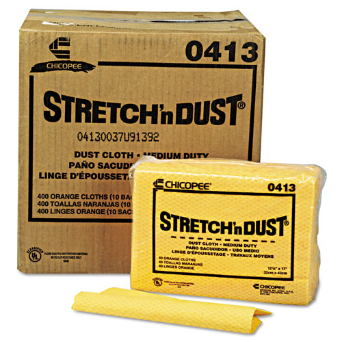 Chicopee Stretch 'n Dust Cloths, 12 3/5 x 17, Yellow, 400/Carton