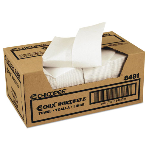 Chicopee Worxwell General Purpose Towels, 13 x 15, White, 100/Carton
