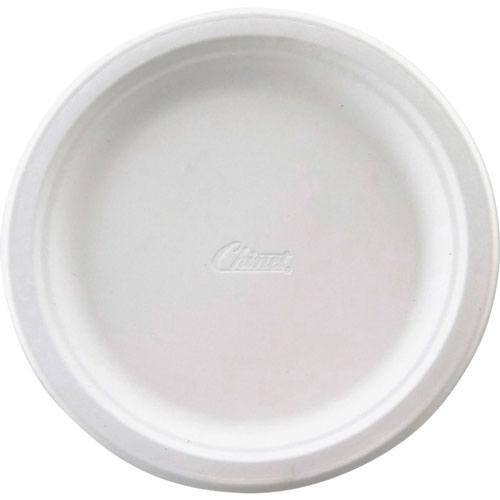 Chinet Classic Round White Paper Plates - Disposable - Microwave Safe - 500 / Carton