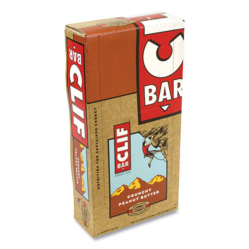 CLIF Bar Energy Bar, Crunchy Peanut Butter, 2.4 oz, 12/Box