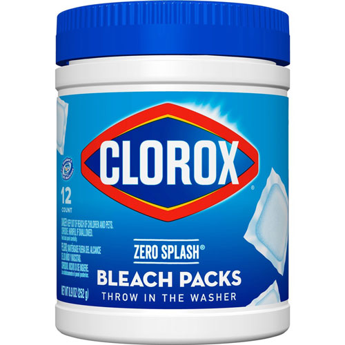 Clorox Control Bleach Packs, Regular, 12 Tabs/Pack, 6 Packs/Carton