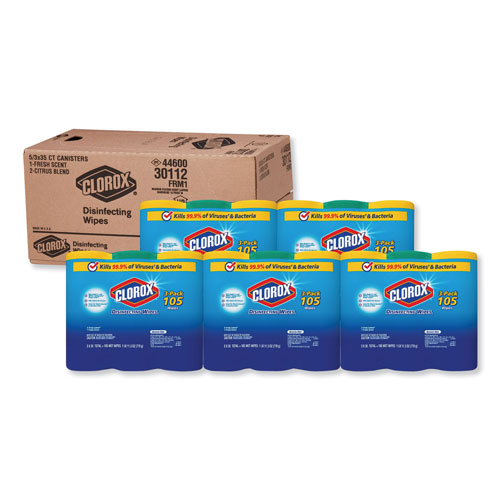 Clorox Disinfecting Wet Wipes, Fresh Scent and Citrus Blend, 75 count each, 3 Pack