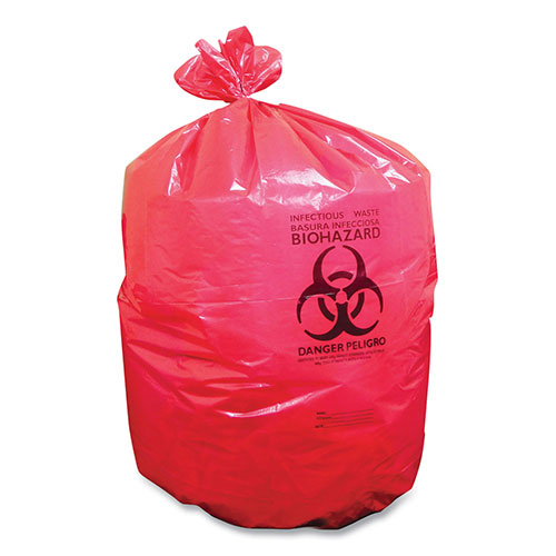 Coastwide Professional™ Biohazard Can Liners, 33 gal, 33" x 39", Red, 150/Carton