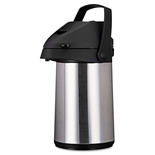 CoffeePro Direct Brew/Serve Insulated Airpot with Carry Handle, 2200mL, Stainless Steel
