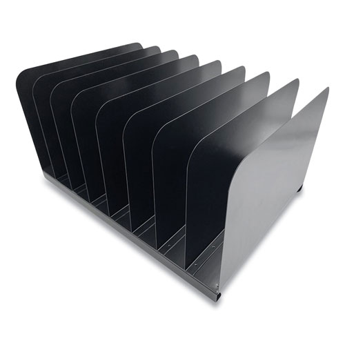 Coin-Tainer Steel Vertical File Organizer, 8 Sections, Letter Size Files, 11 x 15 x 7.75, Black