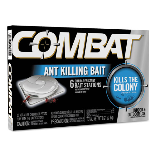 Combat Combat Ant Killing System, Child-Resistant, Kills Queen and Colony, 6/Box, 12 Boxes/Carton