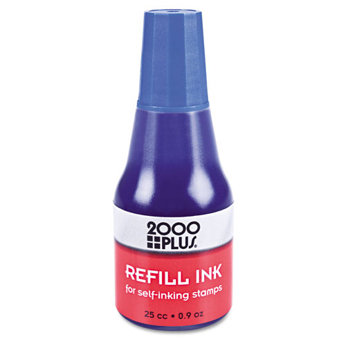 Consolidated Stamp Self-Inking Refill Ink, Blue, 0.9 oz. Bottle