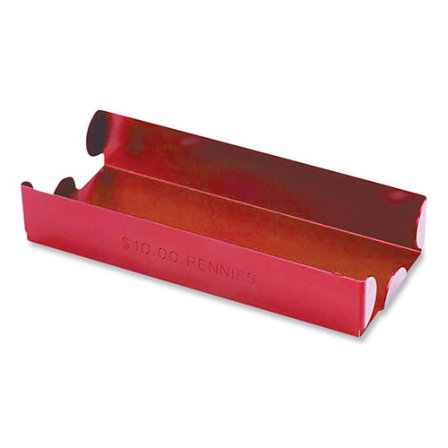 Controltek Metal Coin Tray, Pennies, 3.5 x 10 x 1.75, Red
