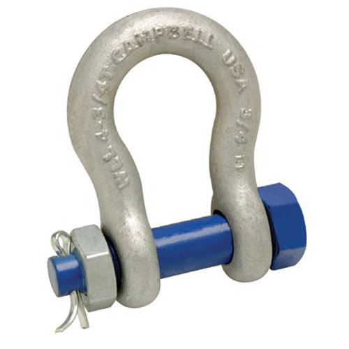 Cooper Hand Tools 3/8" Anchor Shackle, Bolt Type, Forged Carbon Steel, Galvanized, Bulk