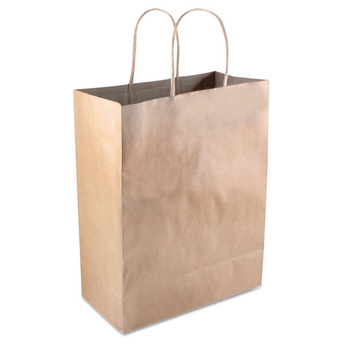 Cosco Premium Shopping Bag, 8" x 10.25", Brown Kraft, 50/Box