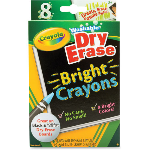 Crayola Dry Erase Crayons, Washable, Nontoxic, Assorted