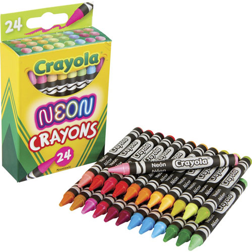Crayola Neon Crayons, Neon, 24/Pack
