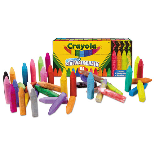 Crayola Ultimate Sidewalk Chalk, 4", 60 Assorted Colors, 64/Set