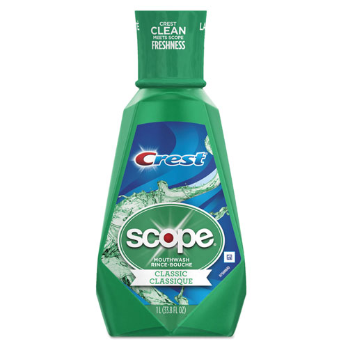 Crest® Scope Mouthwash, Mint Flavor, Liter Bottle, 6/Case