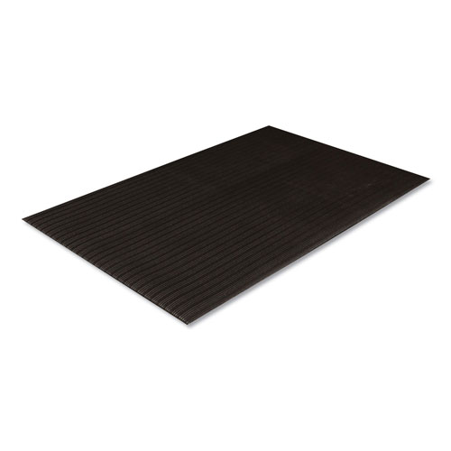 Crown Mats & Matting Ribbed Vinyl Anti-Fatigue Mat, 36 x 60, Black