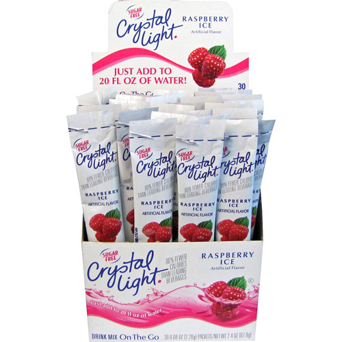 Crystal Light Raspberry Ice Flavored Drink Mix, 8-oz. Packets, 30/Box