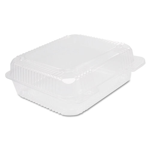 Dart Staylock Clear Hinged Container, Plastic, 8 3/10 x 7 4/5 x 3, 125/Bag, 2BG/CT