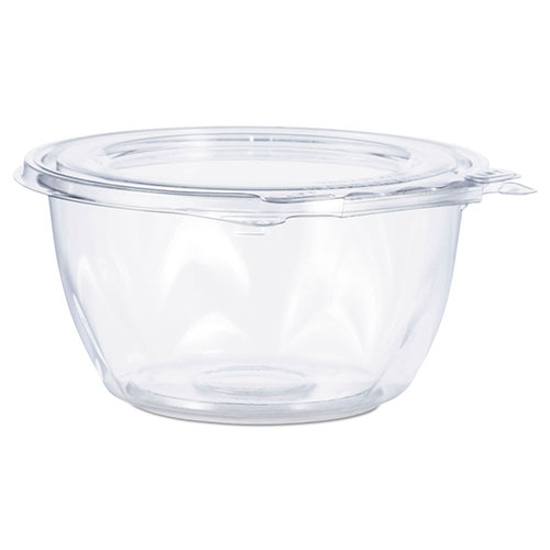 Dart Tamper-Resistant, Tamper-Evident Bowls with Flat Lid, 16 oz, Clear, 240/Carton