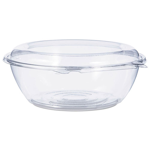Dart Tamper-Resistant, Tamper-Evident Bowls with Dome Lid, 48 oz, Clear, 100/Carton