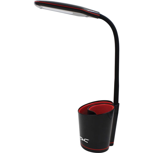 Data Accessories Corp Desk Lamp - 16", - 5.50 W LED Bulb - Desk Mountable - Black, Red - for Office, Home, Dorm
