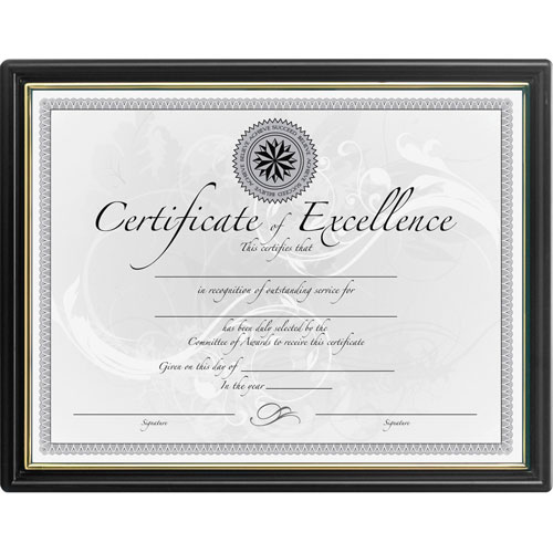 Dax Certificate Frame, 8 1/2" x 11", Black
