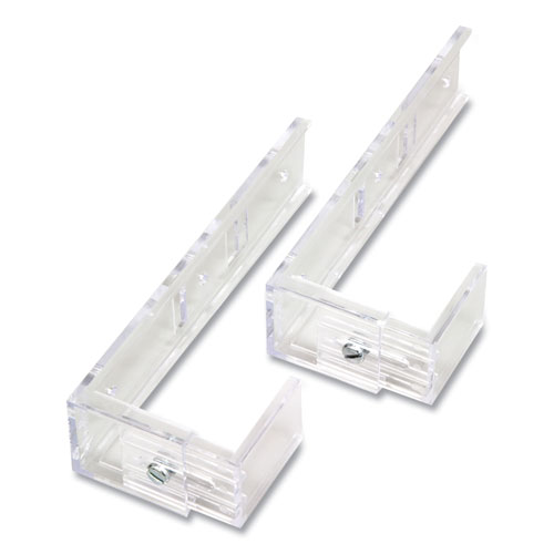 Deflecto Partition Brackets, For Wall Files and File Pockets, 1.5" to 2.5" Thick Walls, Clear