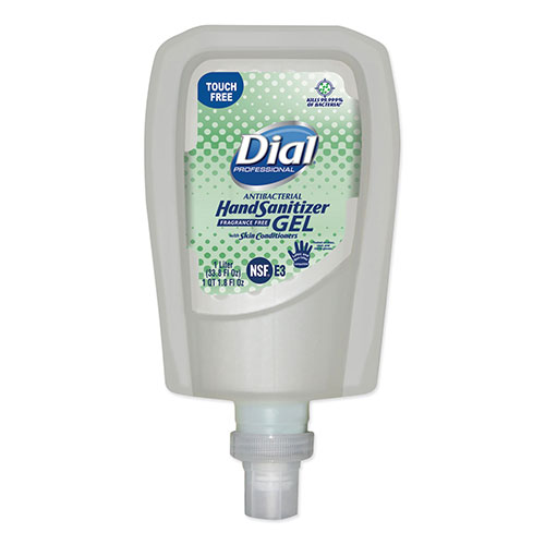 Dial FIT Fragrance-Free Antimicrobial Gel Hand Sanitizer Manual Dispenser Refill, 1000 mL