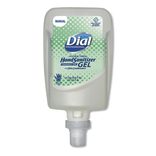 Dial Gel Hand Sanitizer, 0.31 gal, Bottle, Unscented, 3/Carton
