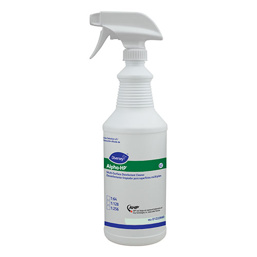 Diversey Alpha-HP Multi-Surface Disinfectant Cleaner Spray Bottle, 32 oz, 12/Carton