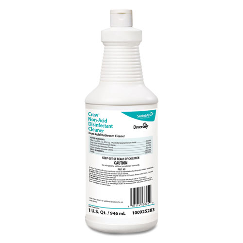 Diversey Crew Neutral Non-Acid Bowl & Bathroom Disinfectant, 32 oz Squeeze Bottle, 12/CT