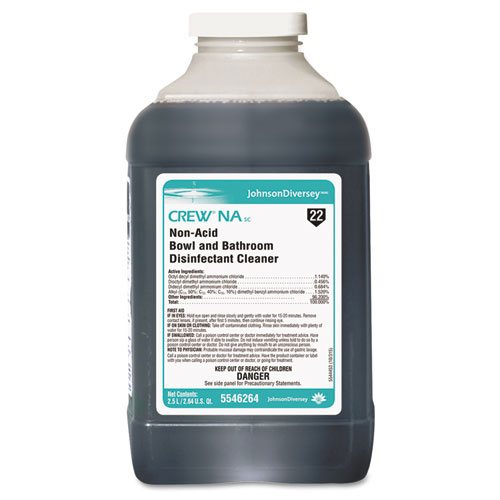 Diversey Crew Non-Acid Bowl and Bathroom Cleaner, 2.5 L Bottle, 2/Carton