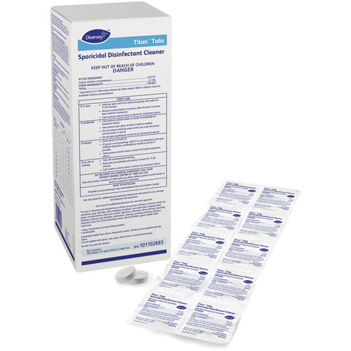 Diversey Disinfectant Tablets, 1:230 Dilution, 100/Bx, White