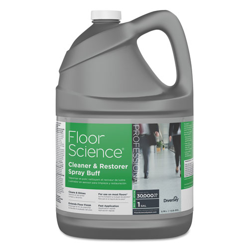 Diversey Floor Science Cleaner/Restorer Spray Buff, Citrus Scent, 1 gal Bottle, 4/Carton