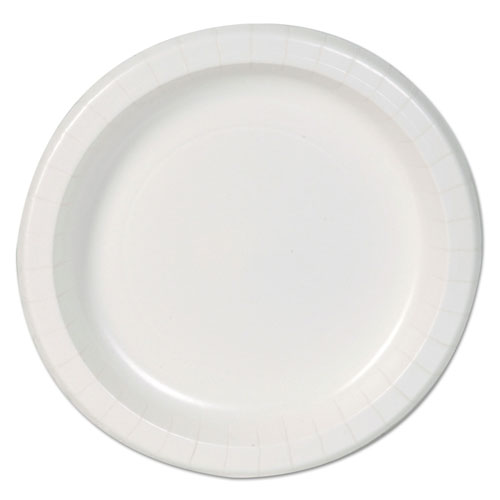 Dixie Basic Paper Dinnerware, Plates, White, 8.5" Diameter, 125/Pack, 4/Carton