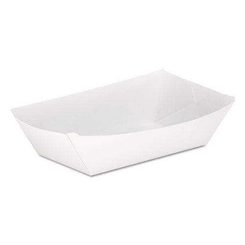 Dixie Kant Leek Polycoated Paper Food Tray, 6 1/10 x 2 1/0 x 9 3/10, White, 500/Ctn