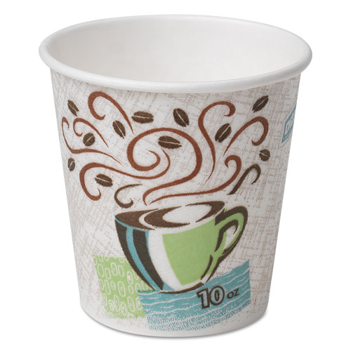 Dixie PerfecTouch Paper Hot Cups, 10 oz, Coffee Haze, 1000/Carton
