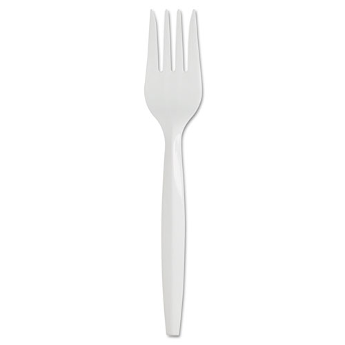 Dixie SmartStock Plastic Cutlery Refill, Fork, 5.8", Series-B Mediumweight, White, 40/Pack, 24 Packs/Carton