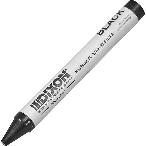 Dixon Marking Crayons, Nontoxic, 5""x9/16"", Wax, 1dz., Black
