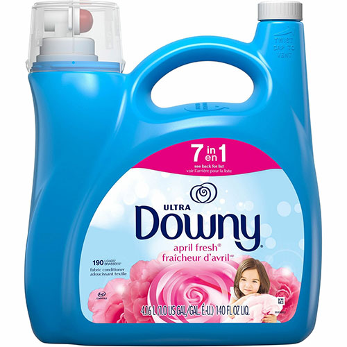 Downy Ultra Fabric Conditioner, 140 oz (8.75 lb), April Fresh Scent, 1 Bottle, Light Blue