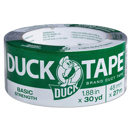 Duck® Basic Strength Duct Tape, 3" Core, 1.88" x 30 yds, Silver