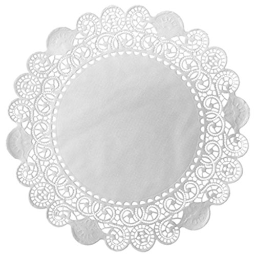Duni 5" Round French Lace Doilies, White