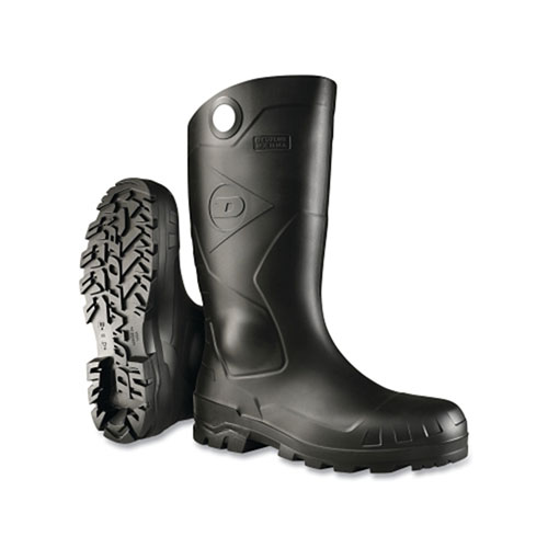 Dunlop® Protective Footwear Chesapeake Rubber Boots, Steel Toe, Unisex 10, 16 in Boot, PVC, Black