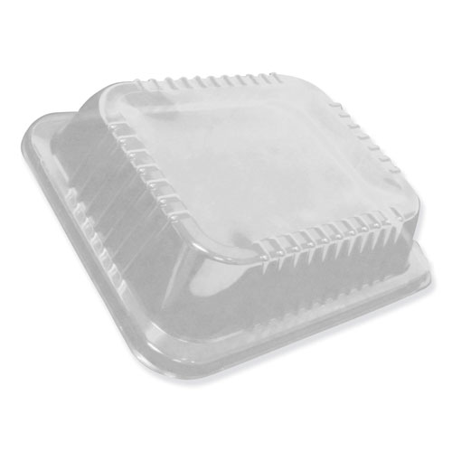 Durable Packaging Dome Lids for 10 1/2 x 12 5/8 Oblong Containers, Low Dome, 100/Carton