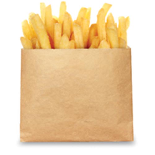 Durable Packaging Grease Resistant French Fry Bag Natural, 4.5 x 4.5"