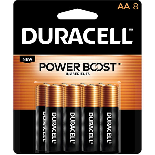 Duracell CopperTop Alkaline AA Batteries, 8/Pack