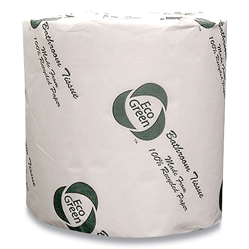 Eco Green® Recycled Two-Ply Standard Toilet Paper, Septic Safe, White, 600 Sheets/Roll, 48 Rolls/Carton