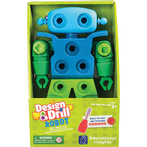 Educational Insights Toy Robot, Design and Drill, 6-1/4"Wx3-3/4"Lx10"H, Multi