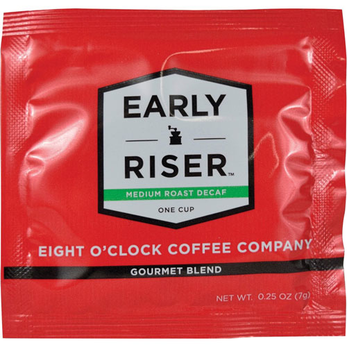 Eight O'Clock Coffee, Gourmet Blend, Decaf, 4"Wx4"Lx1/100"H, 200/CT, Red
