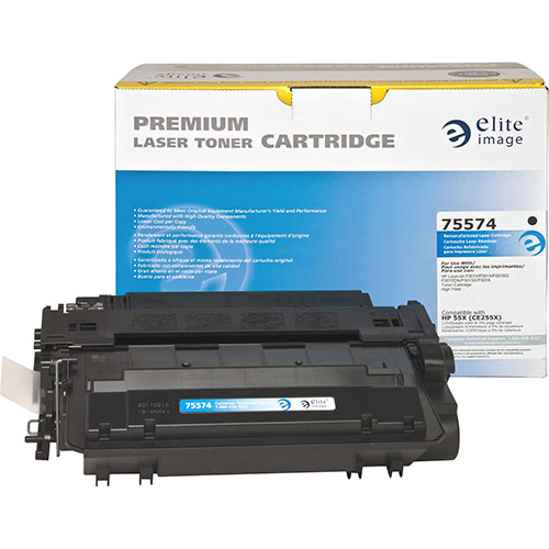 Elite Image Remanufactured Toner Cartridge, Alternative for HP 55X (CE255X), Laser, 12500 Pages, Black, 1 Each